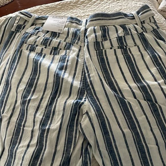 NWT wide Leg stripped crop pants - Picture 6 of 8